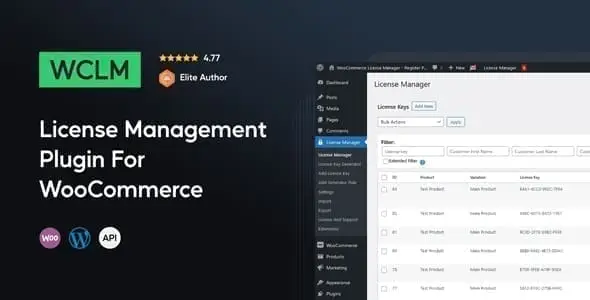 Woccomerce licence manager